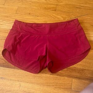 Red lulu lemon shorts